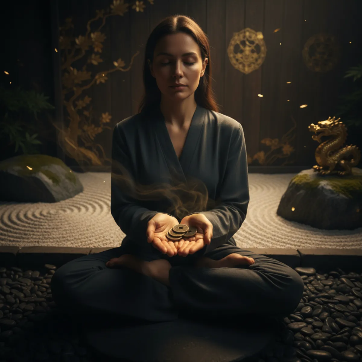 Person contemplating an I Ching question