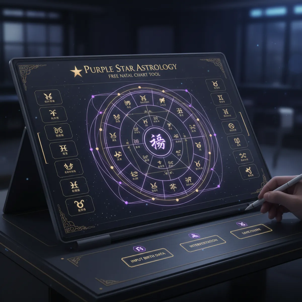 Digital Zi Wei Dou Shu chart interface